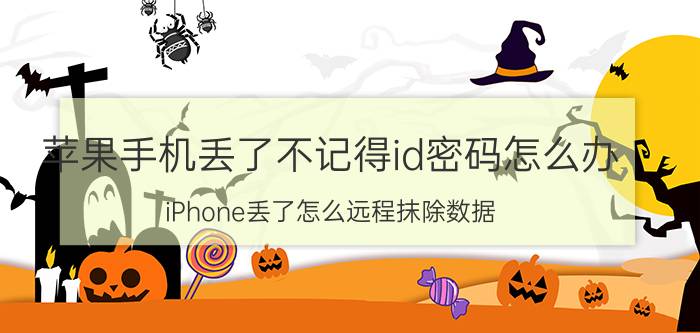 苹果手机丢了不记得id密码怎么办 iPhone丢了怎么远程抹除数据？